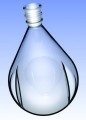 Ace drying flask, pear-shaped, with side indents