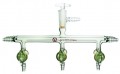 Aldrich® dual bank manifold with glass stopcocks and vacuum-gauge port